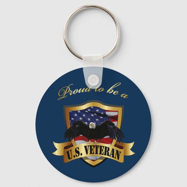 Llavero Proud to be a U.S. Veteran - navy blue (Anverso)