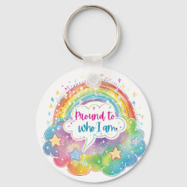 Llavero Proud to Who I Am Rainbow Art Self Love Pride Gift
