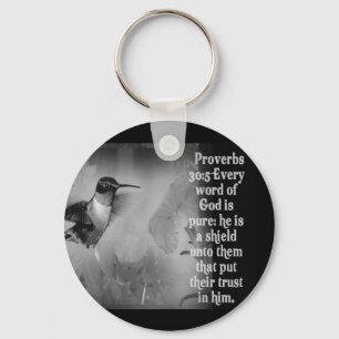 Llavero Proverbios 30:5 BIBLIA SCRIPTURA con Hummingbird