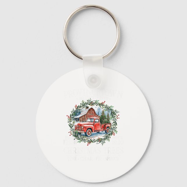Llavero Provincetown Ma Farm Fresh Christmas Trees White  (Anverso)