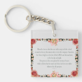 Llavero PSALM 1:1-3 Diseño botánico,