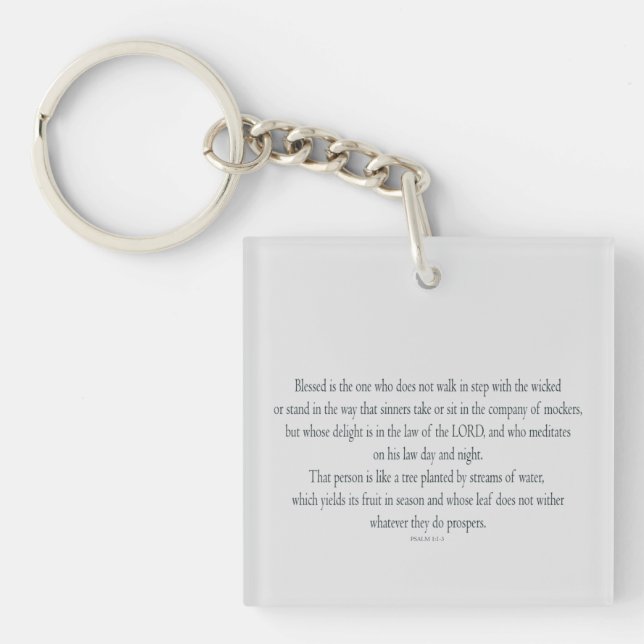 Llavero Psalm 1, does not walk in step with the wicked (Frente)