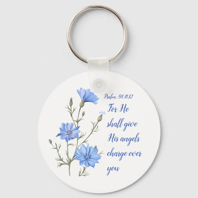 Llavero Psalm 91  He Shall Give His Angels Inspirational (Anverso)