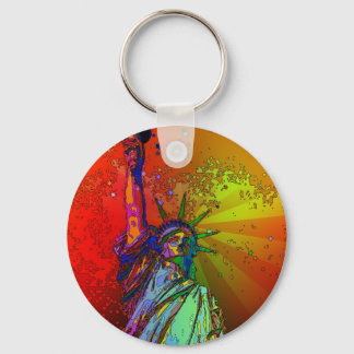 Llavero Psicodelia NYC Arcoiris Estatua de la Libertad 1R