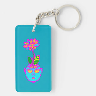 Llavero Psicodelia Pixel Art POT HEAD Acrílico Keychain