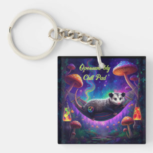 Llavero Psicodélico Trippy Hippie Opossum Personalizado Pe