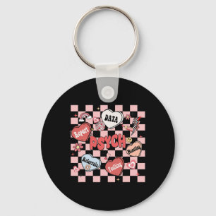 Llavero Psicólogo Escolar Retro Groovy Día de San Valentín