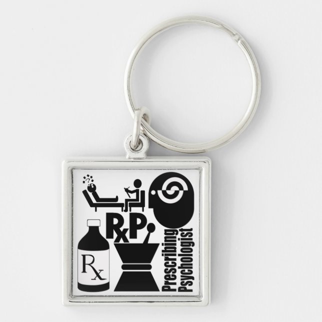 Llavero Psicólogo prescriptor de LOGO RxP. (Frente)
