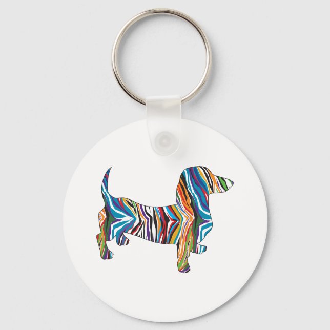 Llavero Psychedelic Dachshund (Anverso)
