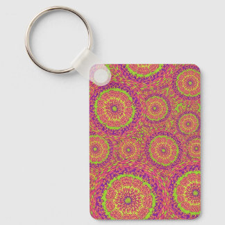 Llavero Psychedelic Neon Mandala Swirl Pattern
