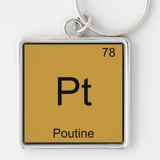 Llavero Pt - Poutine Gracioso Elemento Químico Símbolo Tee (Frente)
