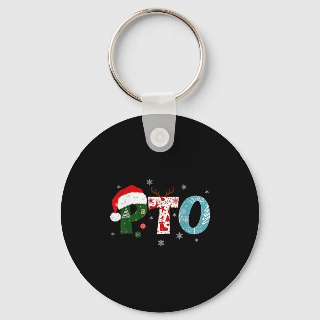 Llavero Pto Santa Hat Reindeer Parent Teacher Organization (Anverso)