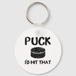 Llavero Puck - I#39;d golpear ese divertido hockey