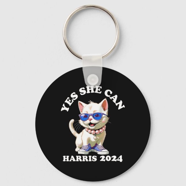 Llavero Puede Kamala Harris 2024 Cat Lady (Anverso)