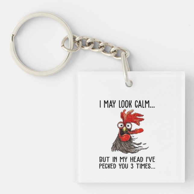 Llavero Puede que parezca tranquilo pero en mi cabeza te h (Frente)