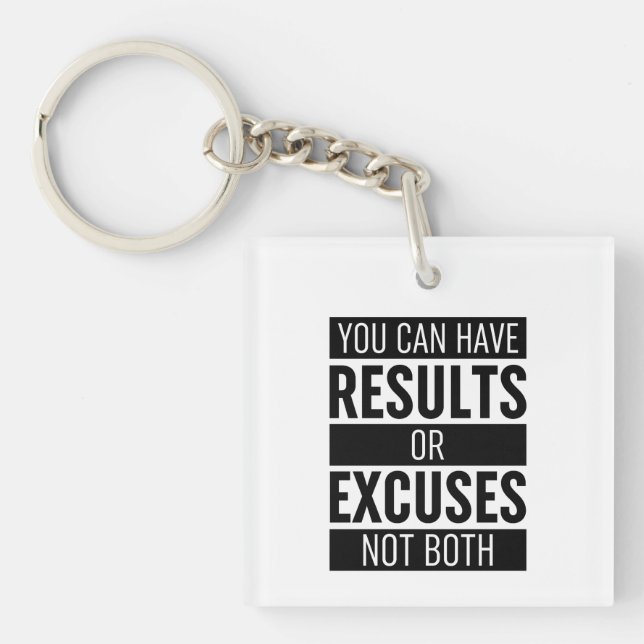 Llavero Puede Tener Resultados O Excusas No Ambos (Frente)