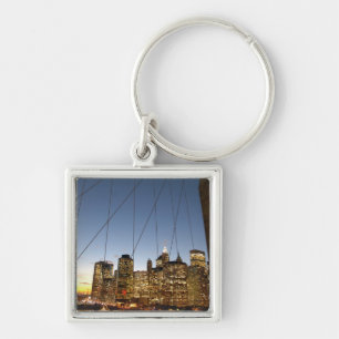 Llavero Puente de Brooklyn al atardecer con horizonte de M