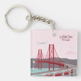 Llavero Puente de Lisboa sobre el río Tajo al estilo vinta