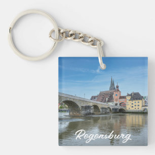 Llavero Puente de piedra en Ratisbona, Alemania