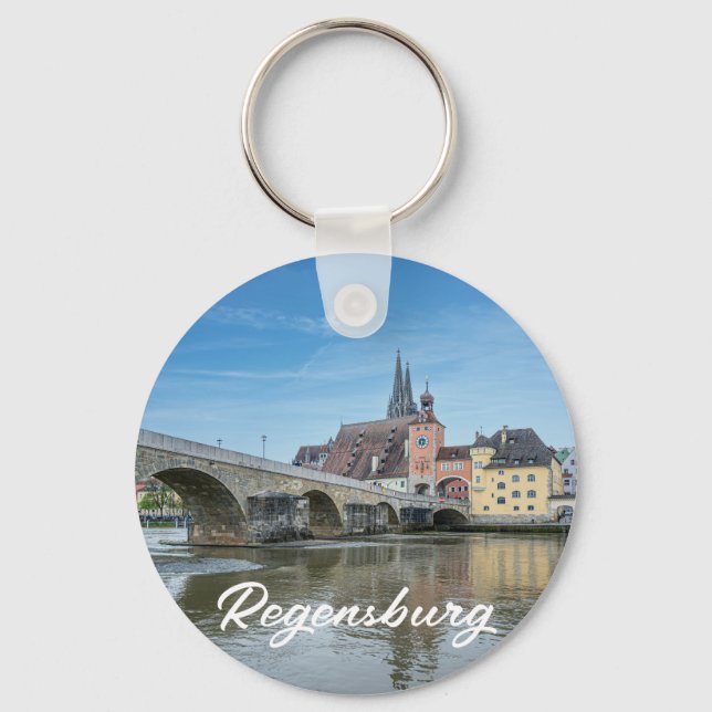 Llavero Puente de piedra en Regensburg, Alemania (Anverso)