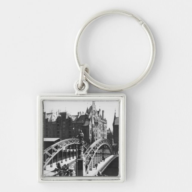 Llavero Puente en el Speicherstadt Hamburgo, c.1910 (Frente)