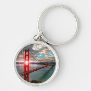 Llavero Puente Golden Gate con Sun que brilla a través