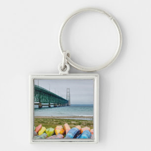 Llavero Puente Mackinac Y Canoas