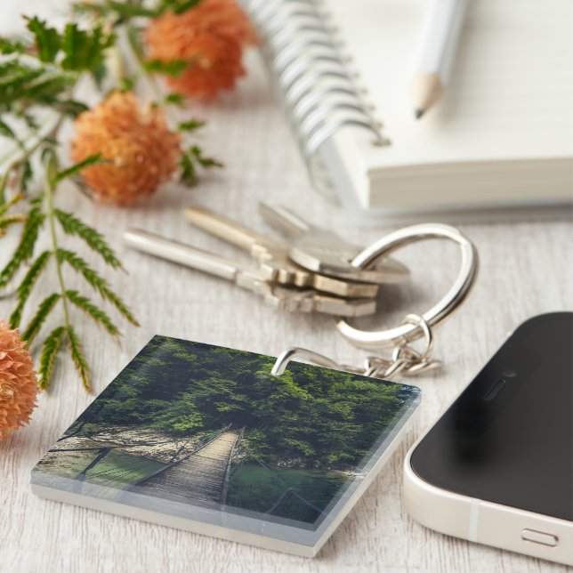 Llavero Puente suspensivo simple sobre el río Idrijca, Slo (Frente Derecha)