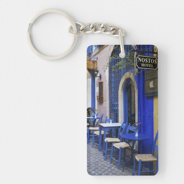 Llavero Puerta de color azul y lado del hotel antiguo en (Frente)