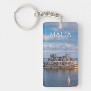 Llavero Puerto de Sliema y rascacielos de Malta
