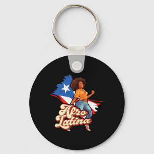 Llavero Puerto Rico Afro Latina Boricua Bandera bailando
