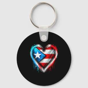 Llavero Puerto Rico Corazón Bandera Puertorriqueña 