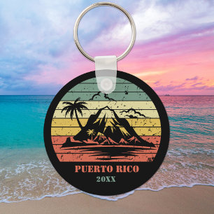 Llavero Puerto Rico retro personalizado