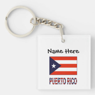Llavero Puerto Rico y Bandera de Puerto Rico Personalizado