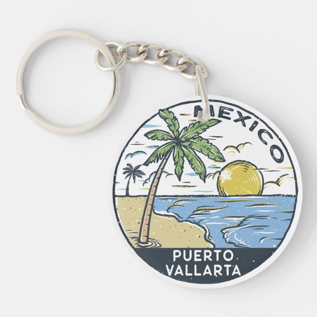 Llavero Puerto Vallarta México Vintage (Frente)