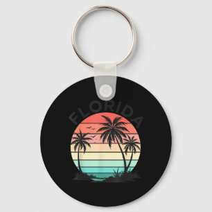 Llavero Puesta de sol de palma vintage de Florida tropical