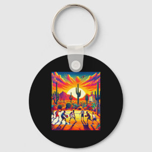 Llavero puesta de sol del desierto de Phoenix baloncesto_ 