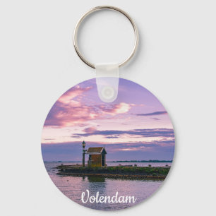 Llavero Puesta de sol rosa sobre el lago