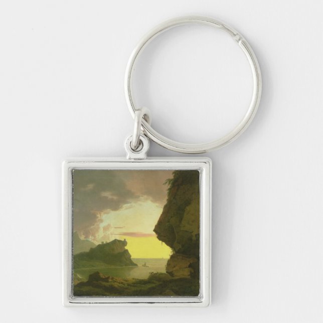 Llavero Puesta del sol en la costa cerca de Nápoles, (Frente)