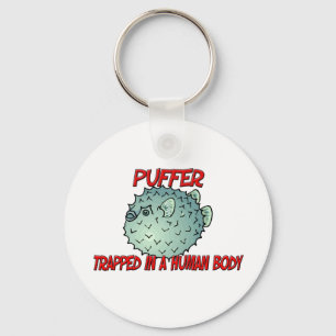 Llavero Puffer atrapado en un cuerpo humano