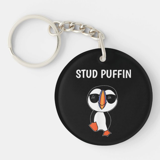 Llavero Puffin Suelto Pájaro Divertido (Frente)