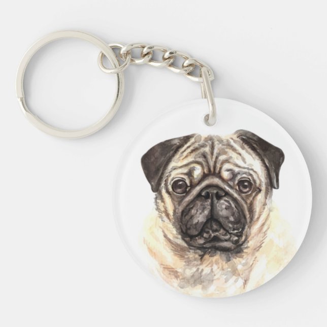 Llavero Pug acuático (Frente)