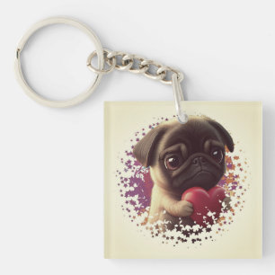 Llavero Pug, animal, naturaleza