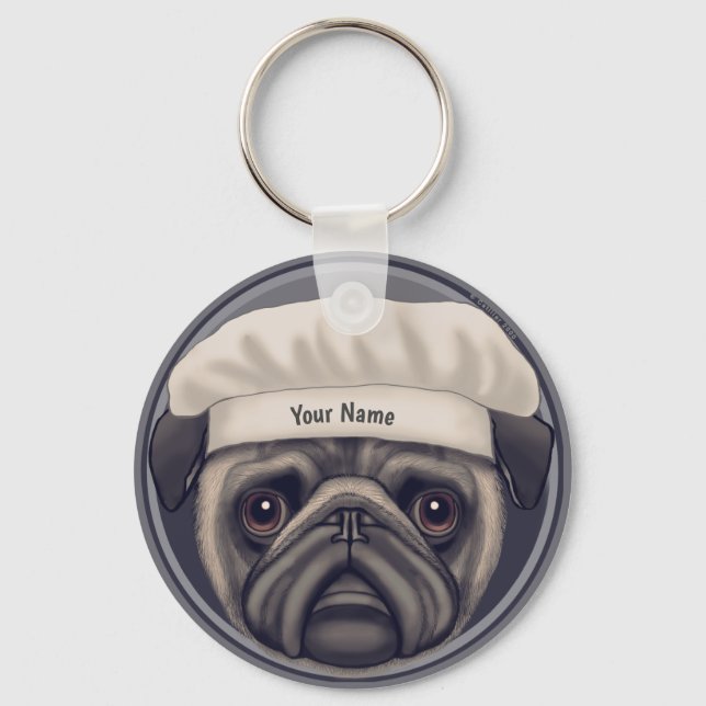 Llavero Pug Chef (Anverso)