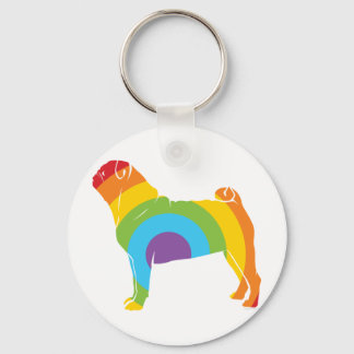 Llavero ¡Pug Conexión Arcoiris!