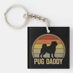 Llavero Pug Daddy Funny Pug Dad