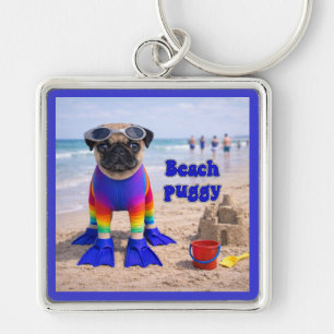 Llavero Pug de Playa