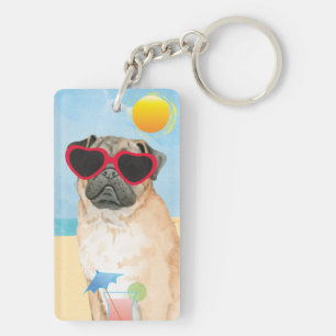 Llavero Pug de verano