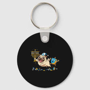 Llavero Pug Divertido Dreidel Menorá Hanukkah Niños Mujere