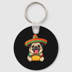 Llavero Pug divertido taco pug amante de perros divertidos